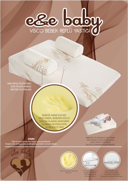 e&e baby visco bebek reflü yastığı
